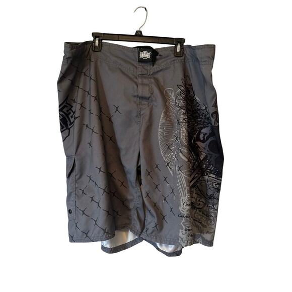 MMA Elite Gray Graphic Board Shorts – Men’s 2XL - Picture 1 of 7